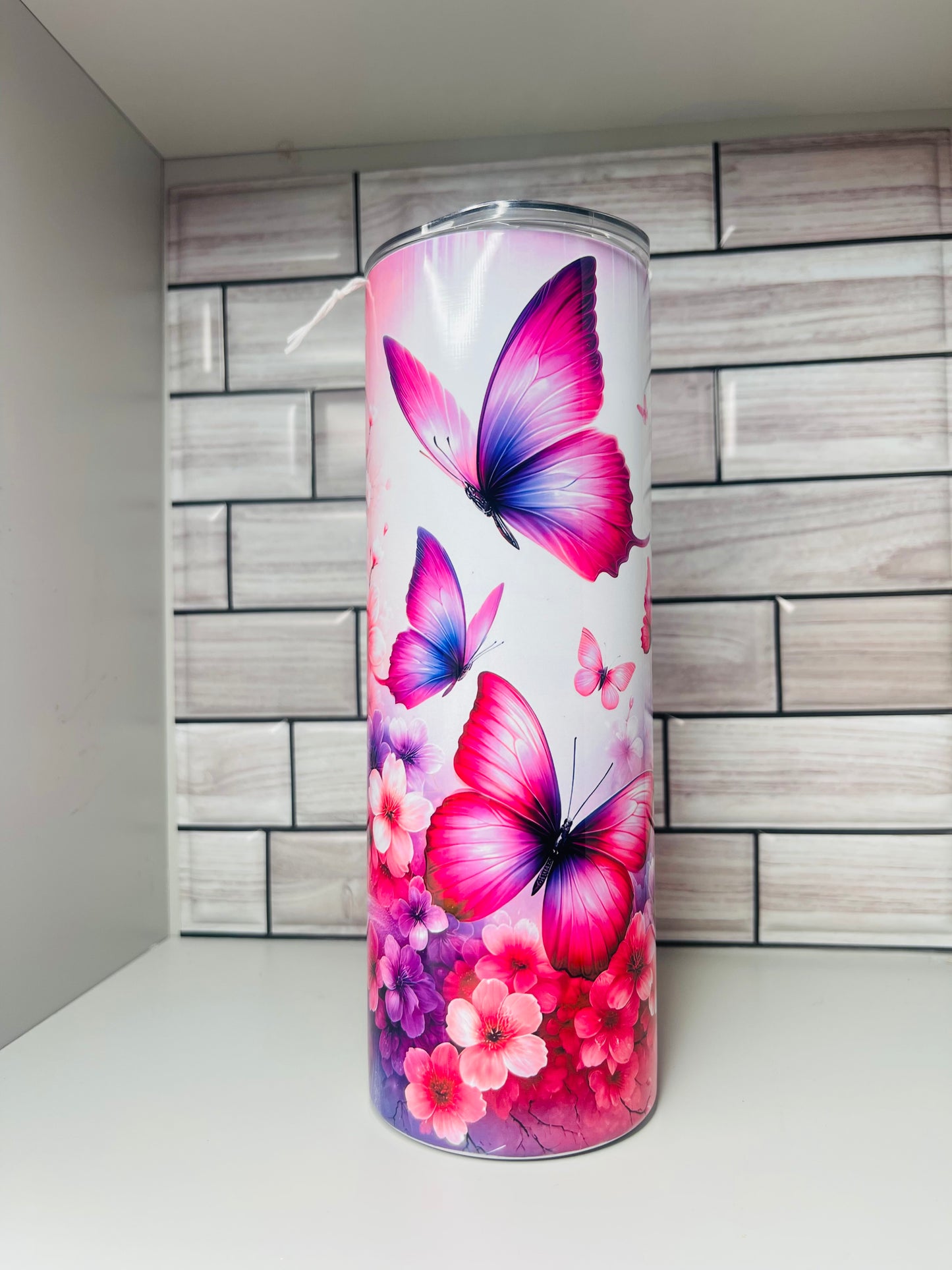 Cherry Blossom , Butterfly 20 oz Tumbler