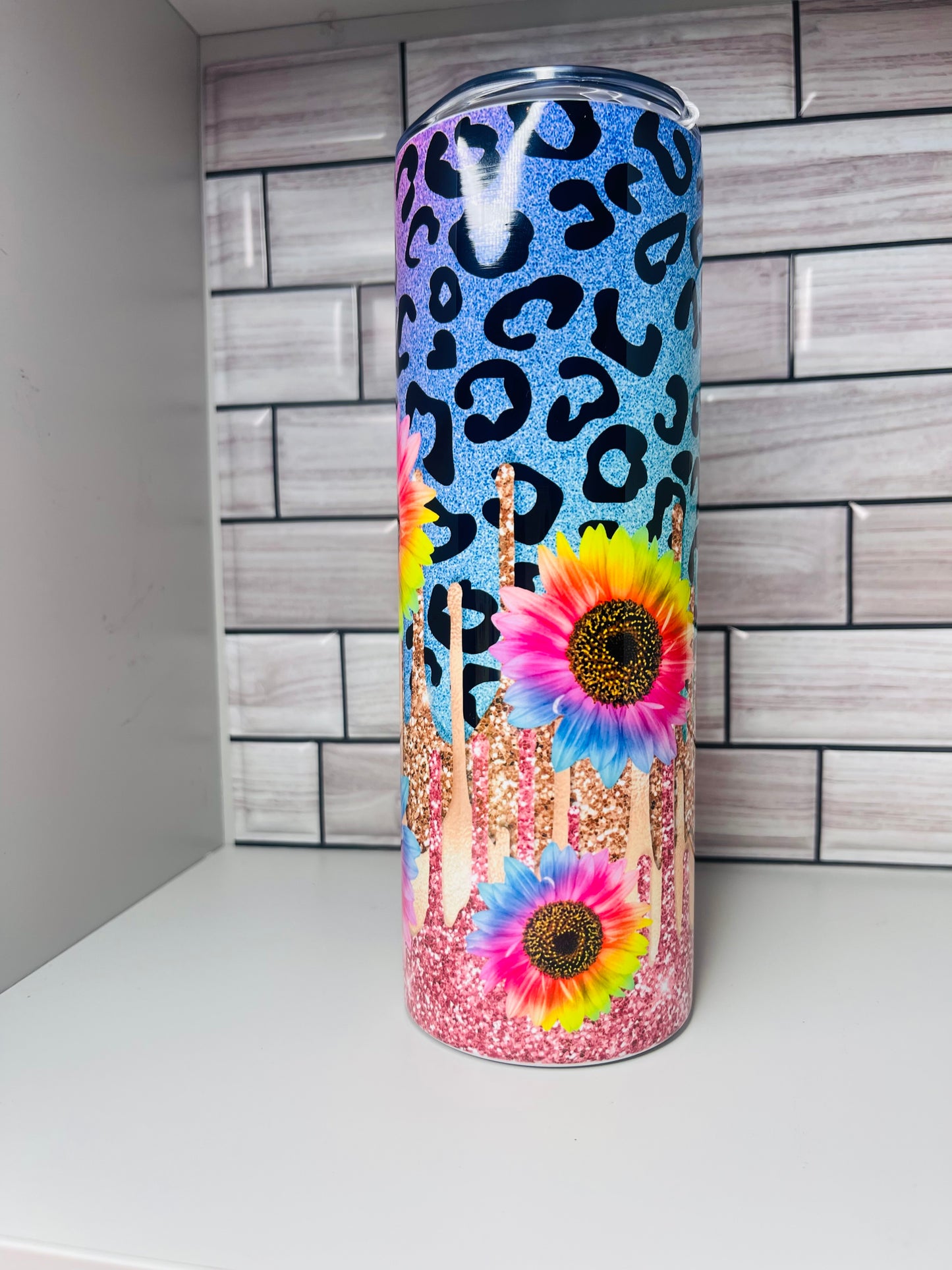 Floral Glitter 20oz Tumbler