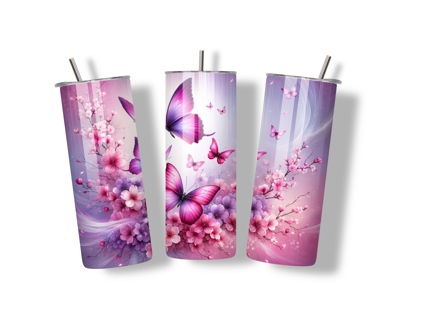 Cherry Blossom , Butterfly 20 oz Tumbler