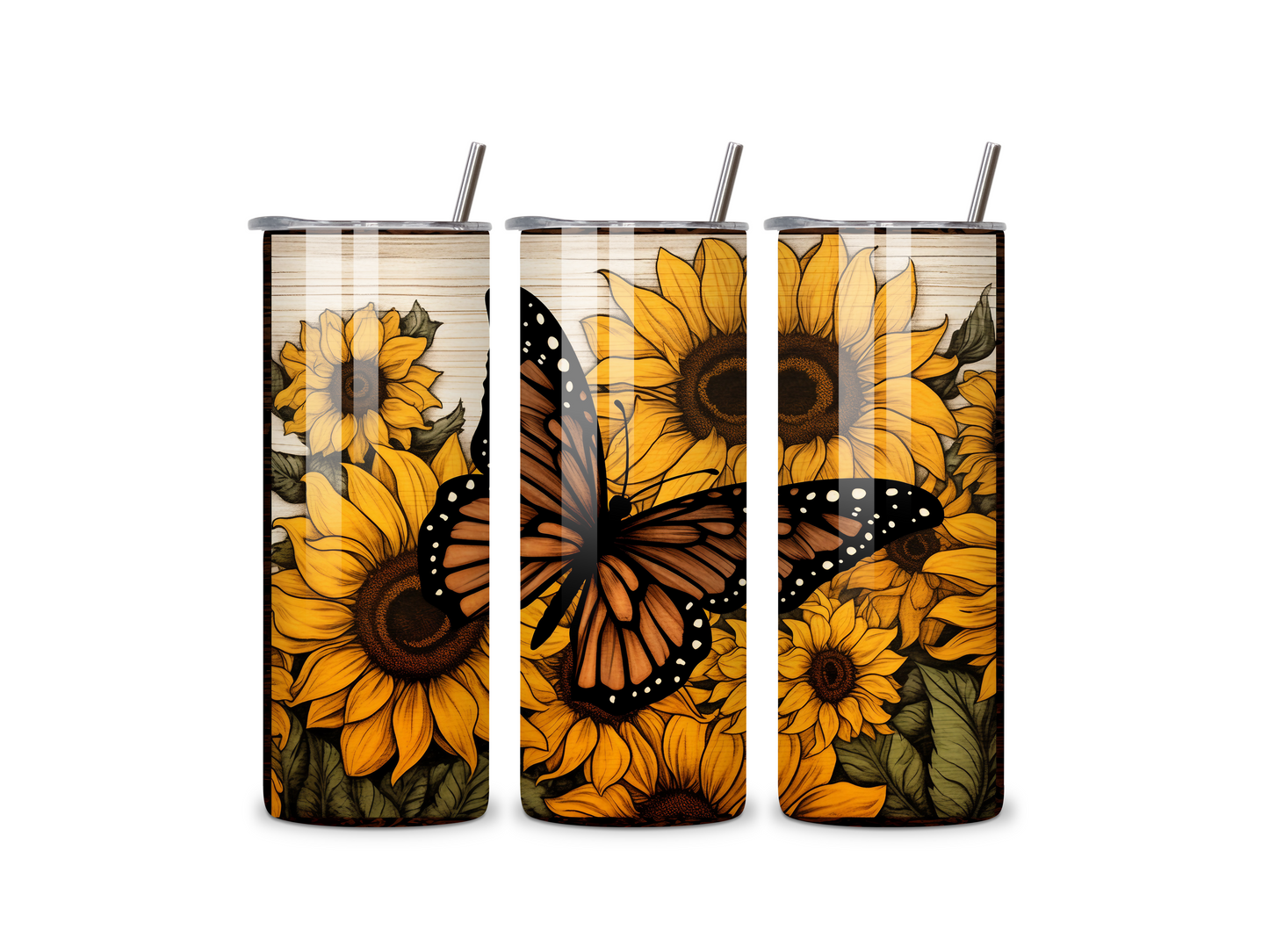 Sunflower Butterfly 20 oz Tumbler