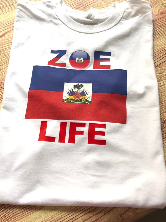 Zoe life. Haitian flag day t-shirt.