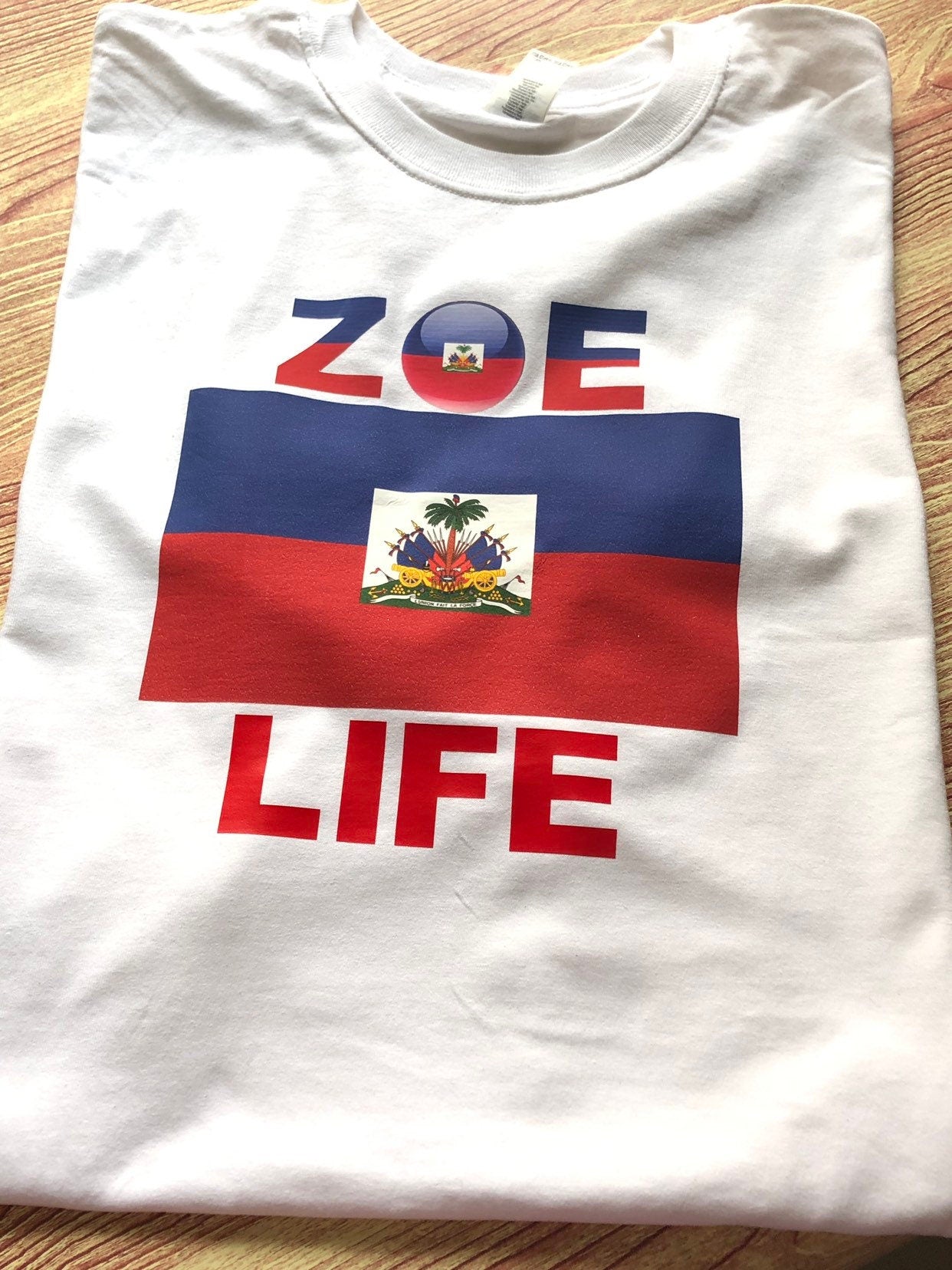 Zoe life. Haitian flag day t-shirt.