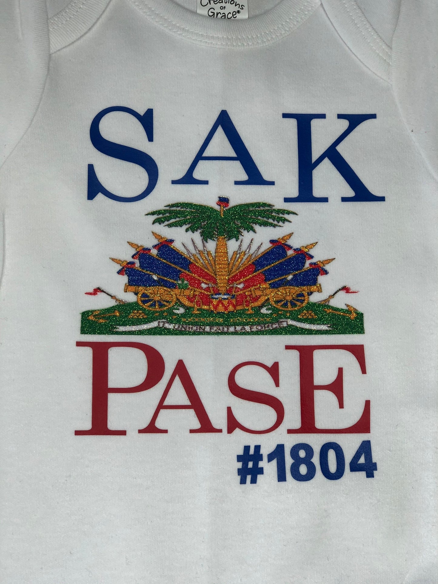 Sak Pase Haitian flag day baby/toddler bodysuit. Haitian babies representing their flag.